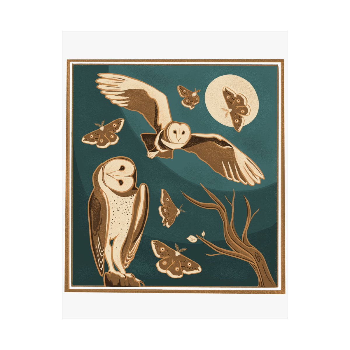 Spooky Barn Owl Art Print
