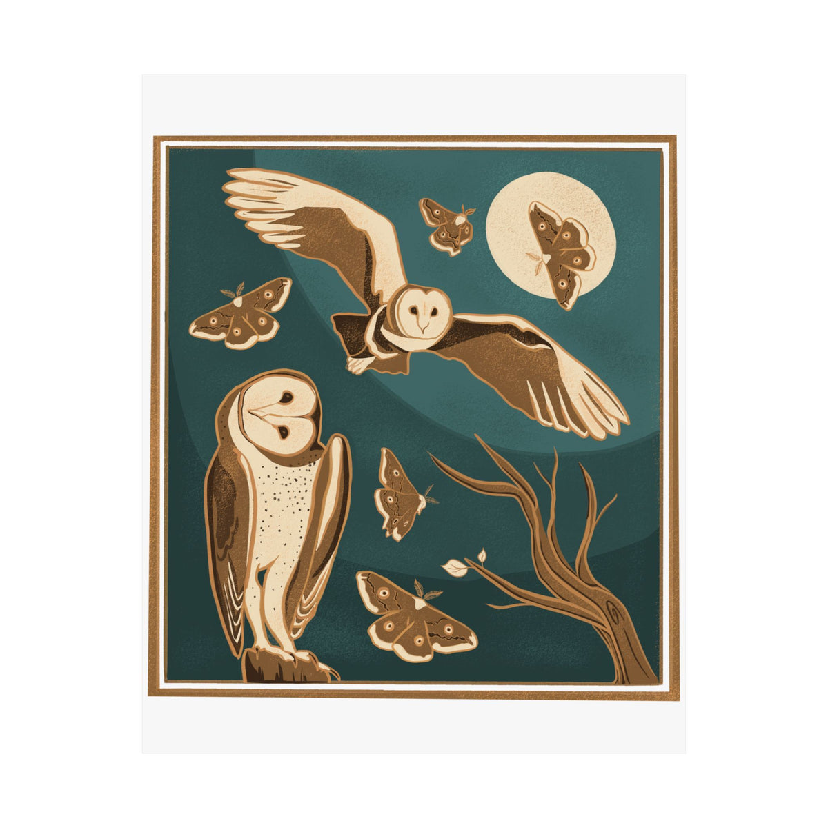 Spooky Barn Owl Art Print