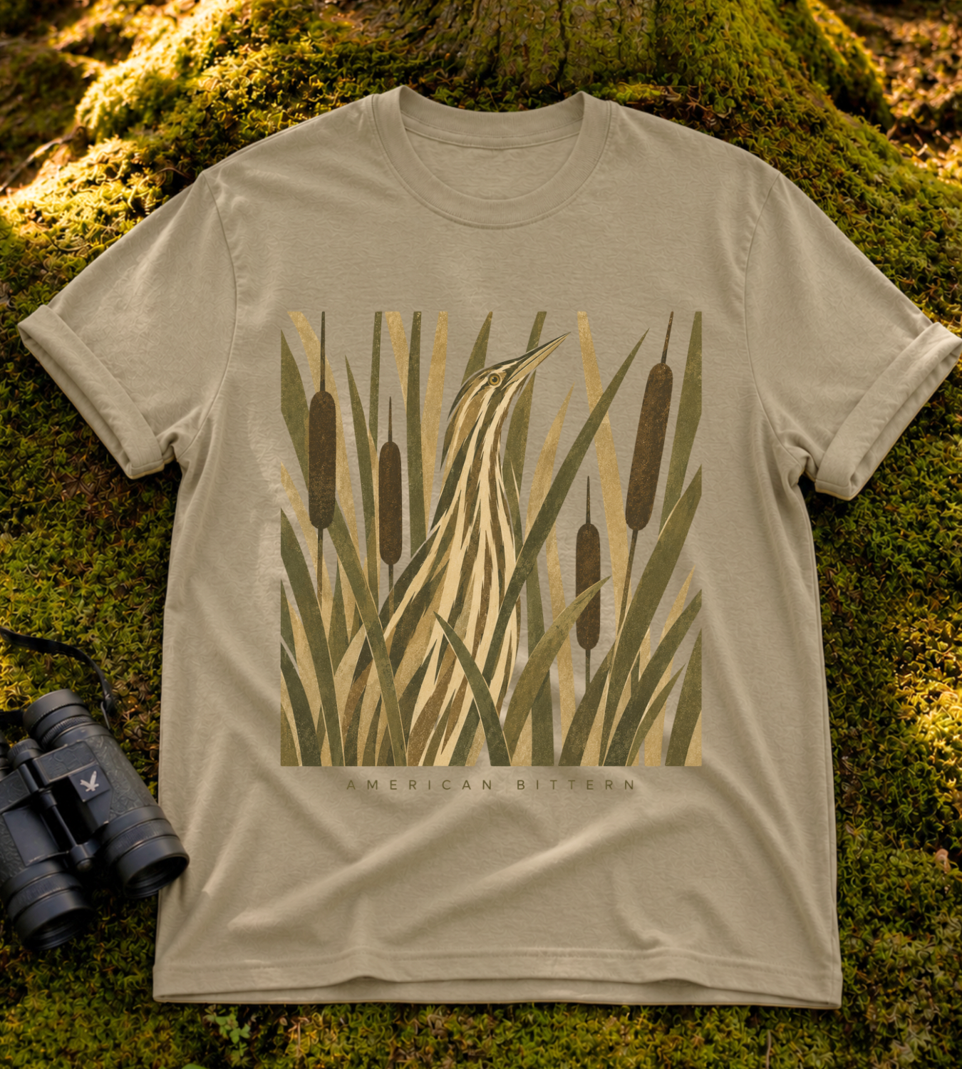 Camouflage American Bittern T Shirt