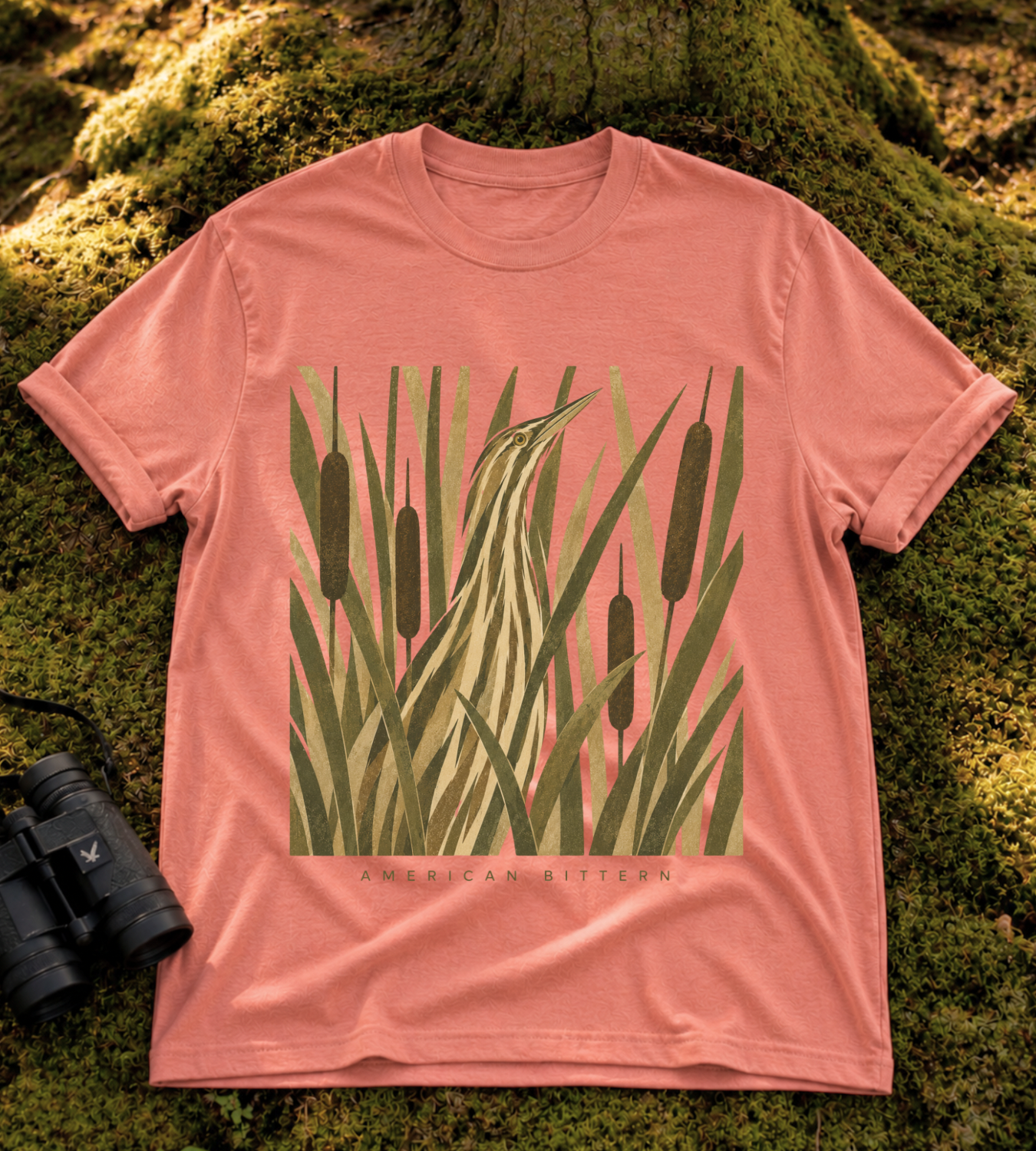 Camouflage American Bittern T Shirt