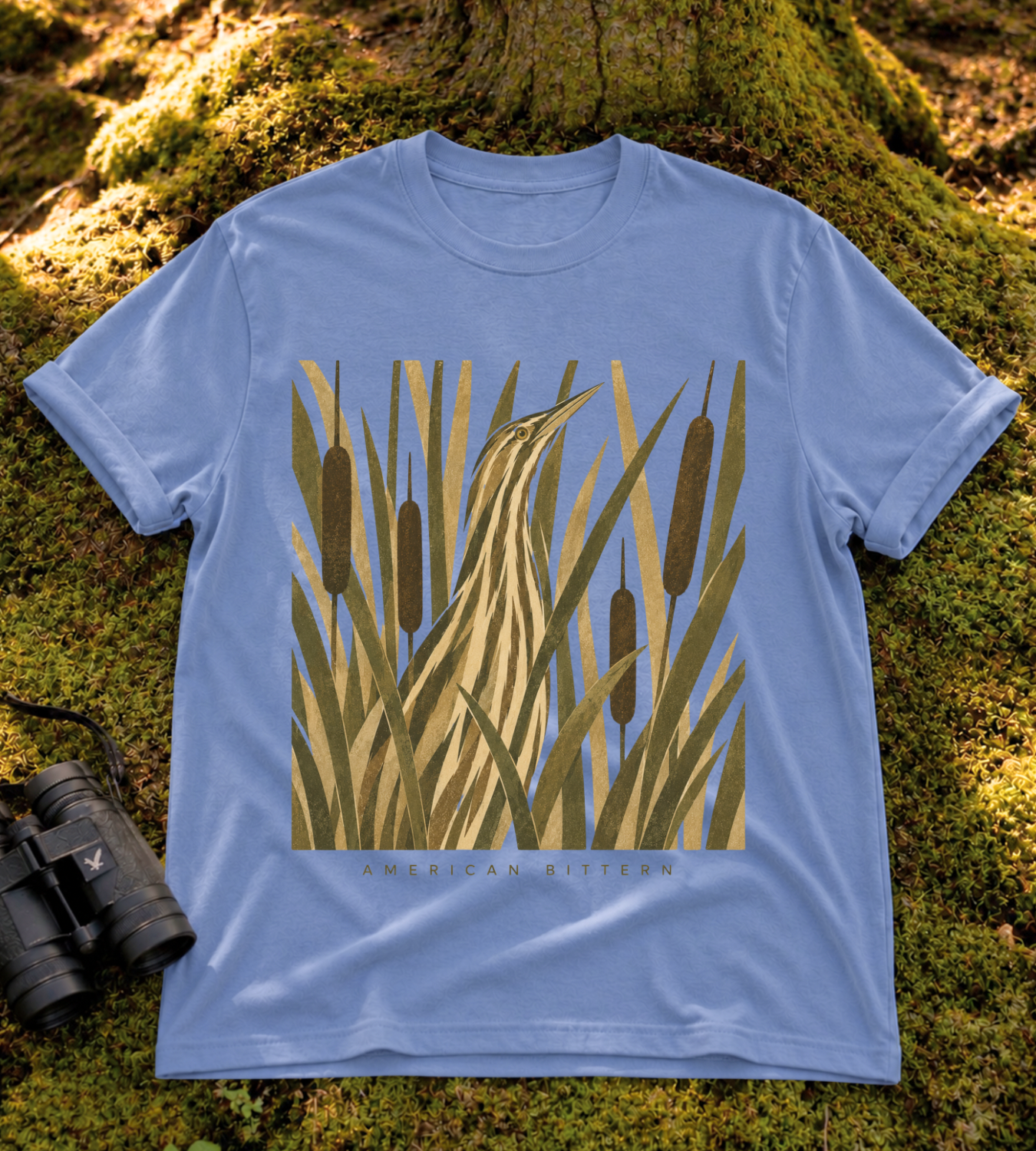 Camouflage American Bittern T Shirt