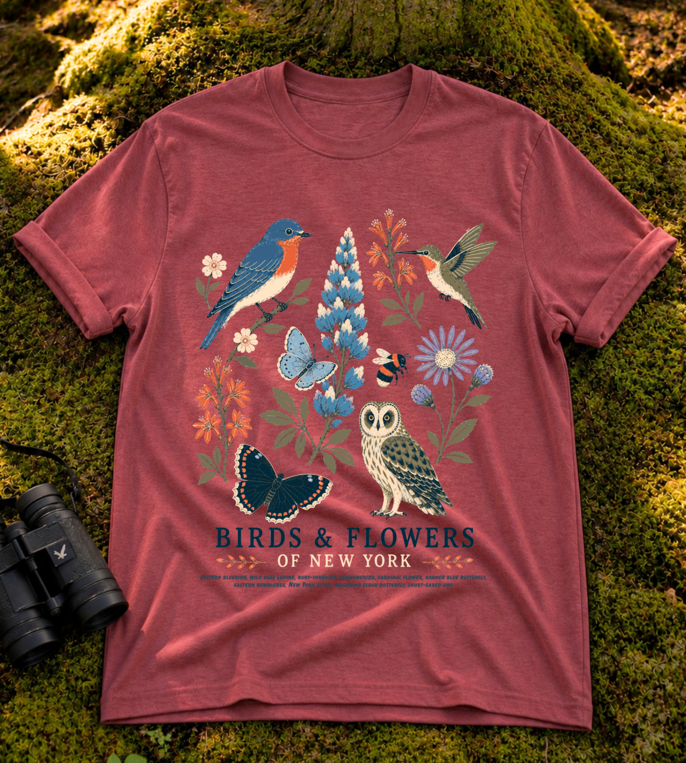 Birds & Flowers of New York T Shirt