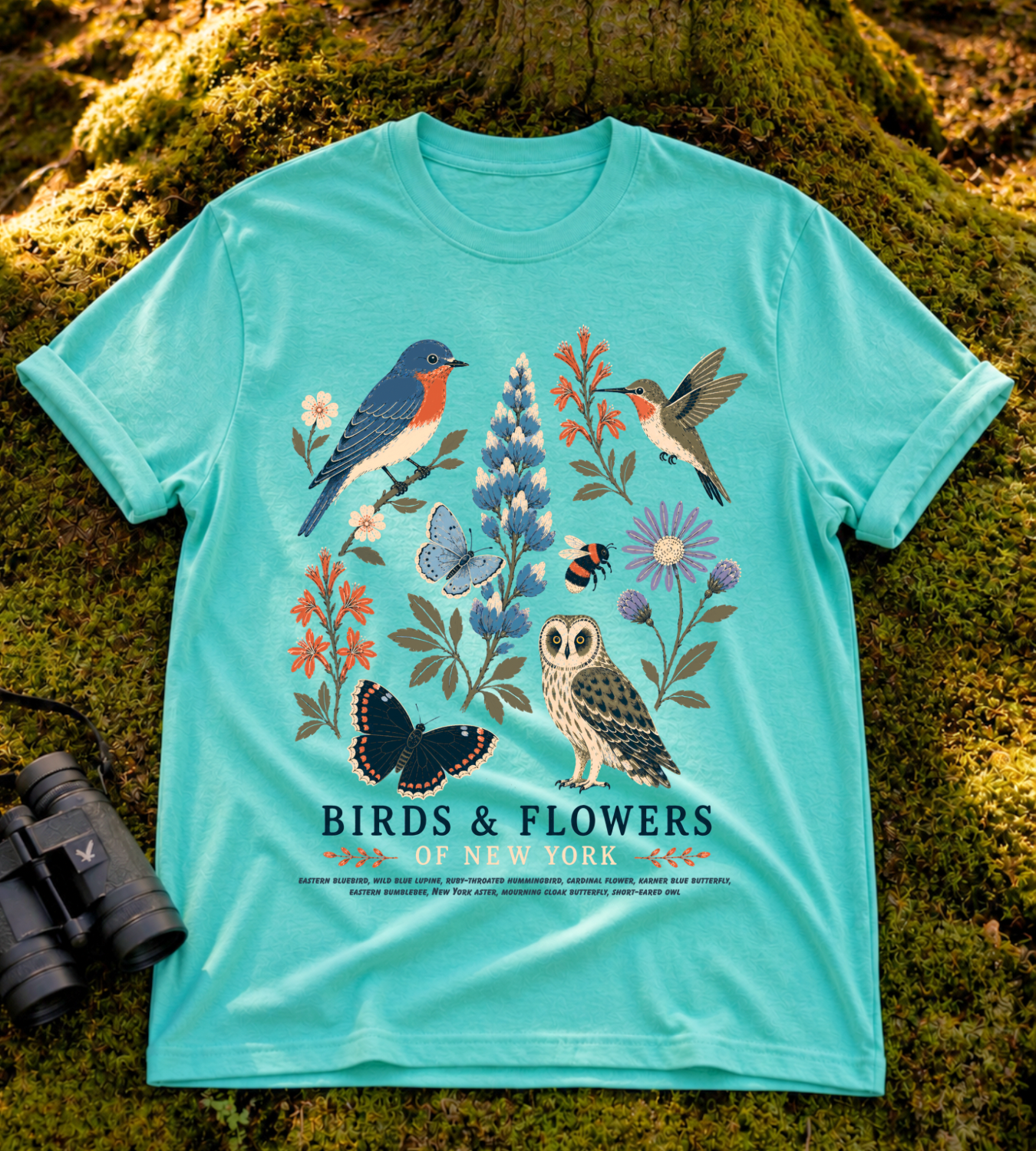 Birds & Flowers of New York T Shirt