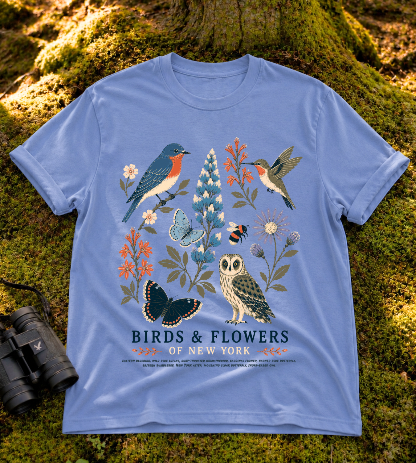 Birds & Flowers of New York T Shirt