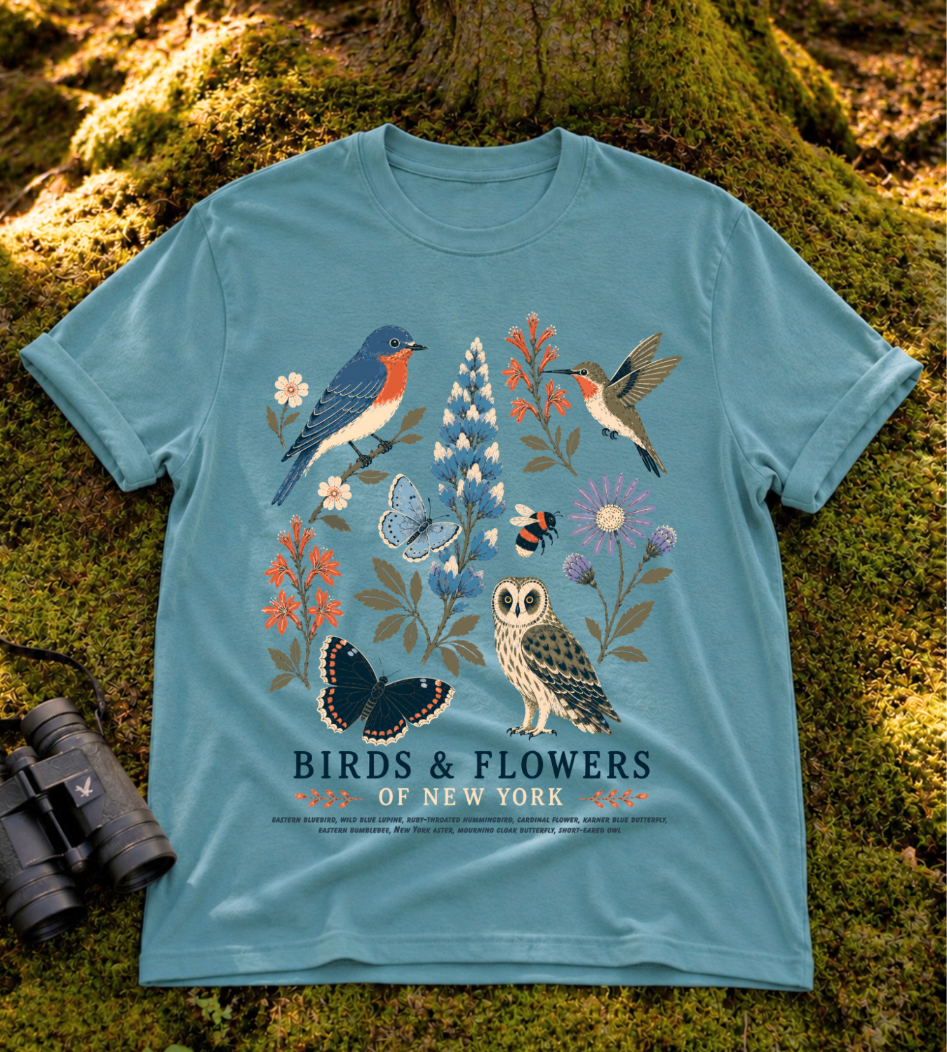 Birds & Flowers of New York T Shirt