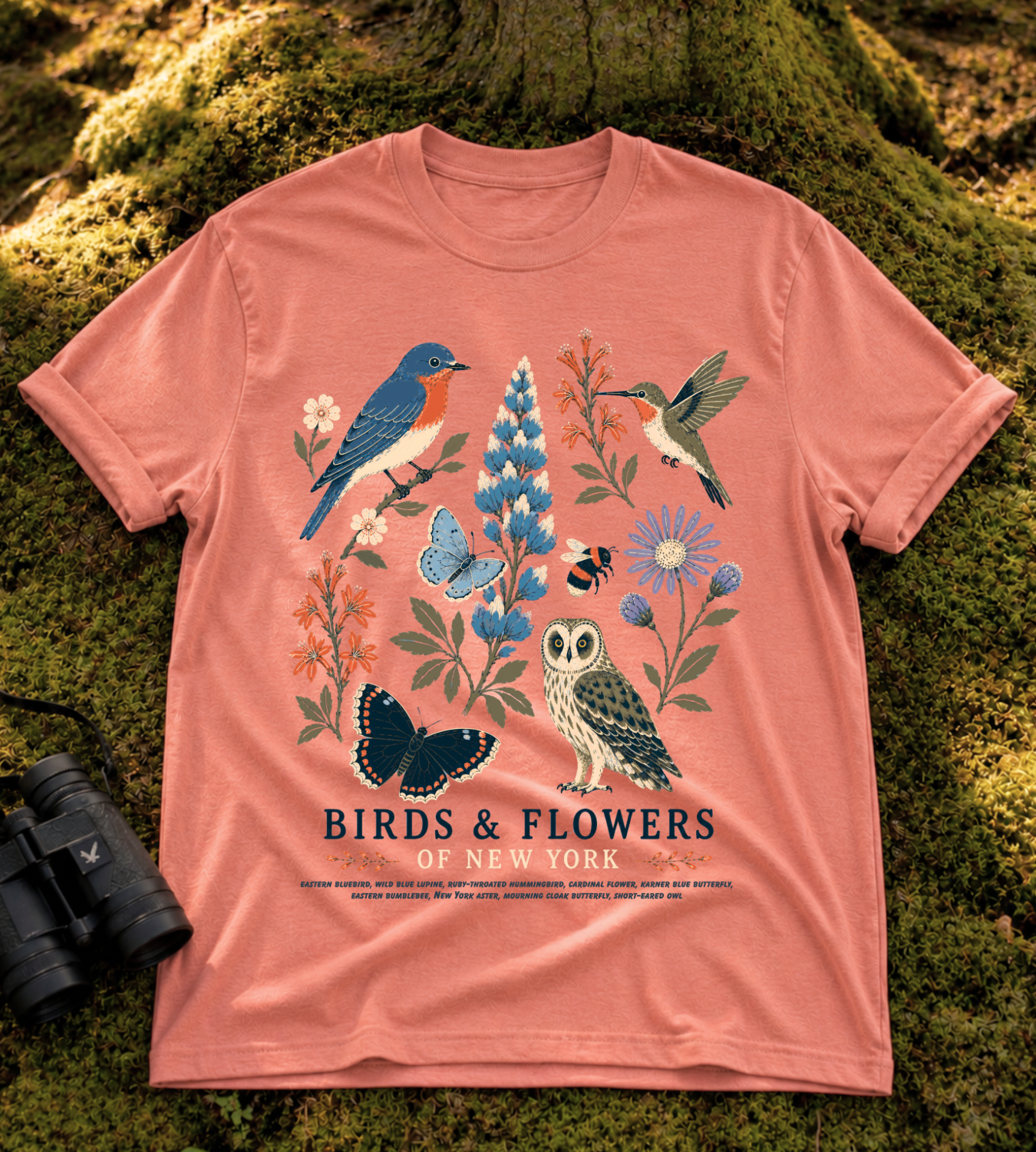 Birds & Flowers of New York T Shirt