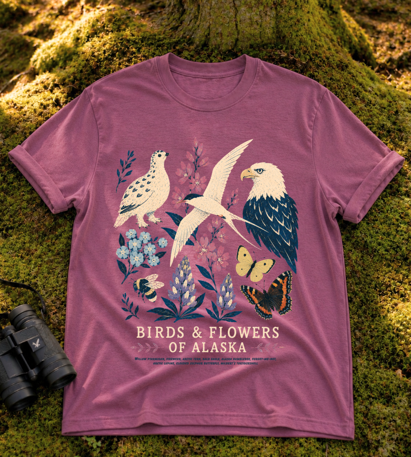 Birds & Flowers of Alaska T Shirt
