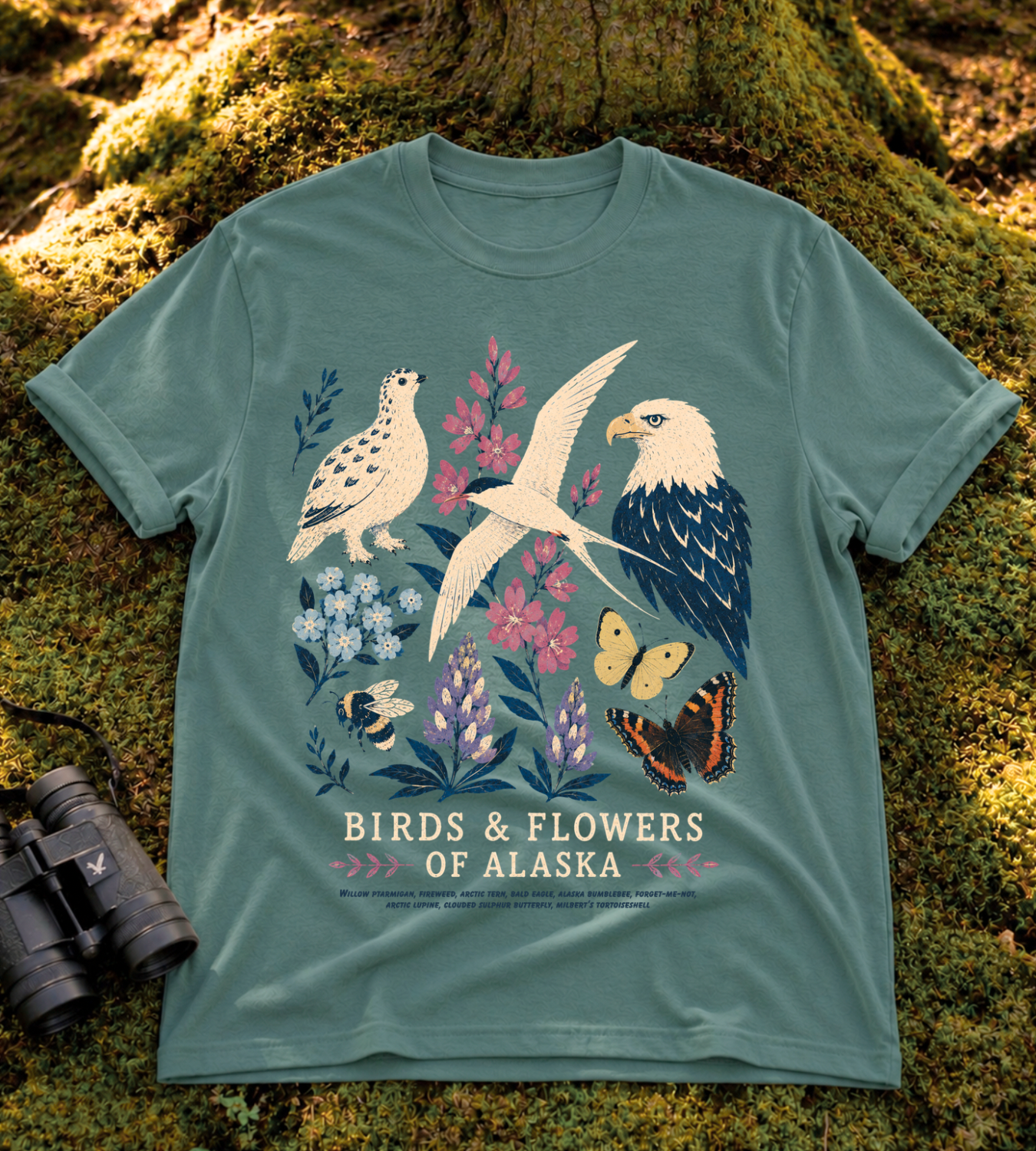 Birds & Flowers of Alaska T Shirt