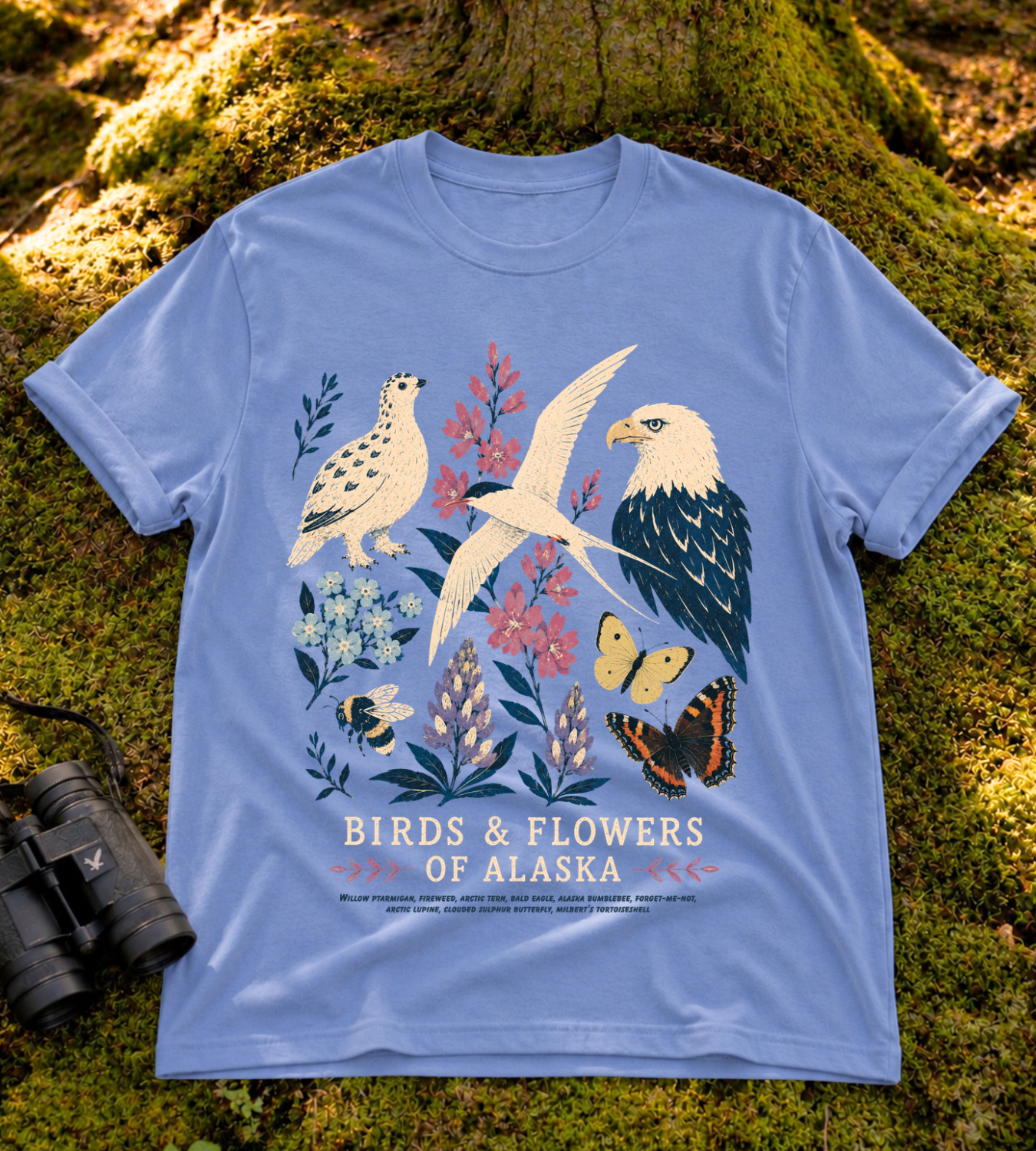 Birds & Flowers of Alaska T Shirt