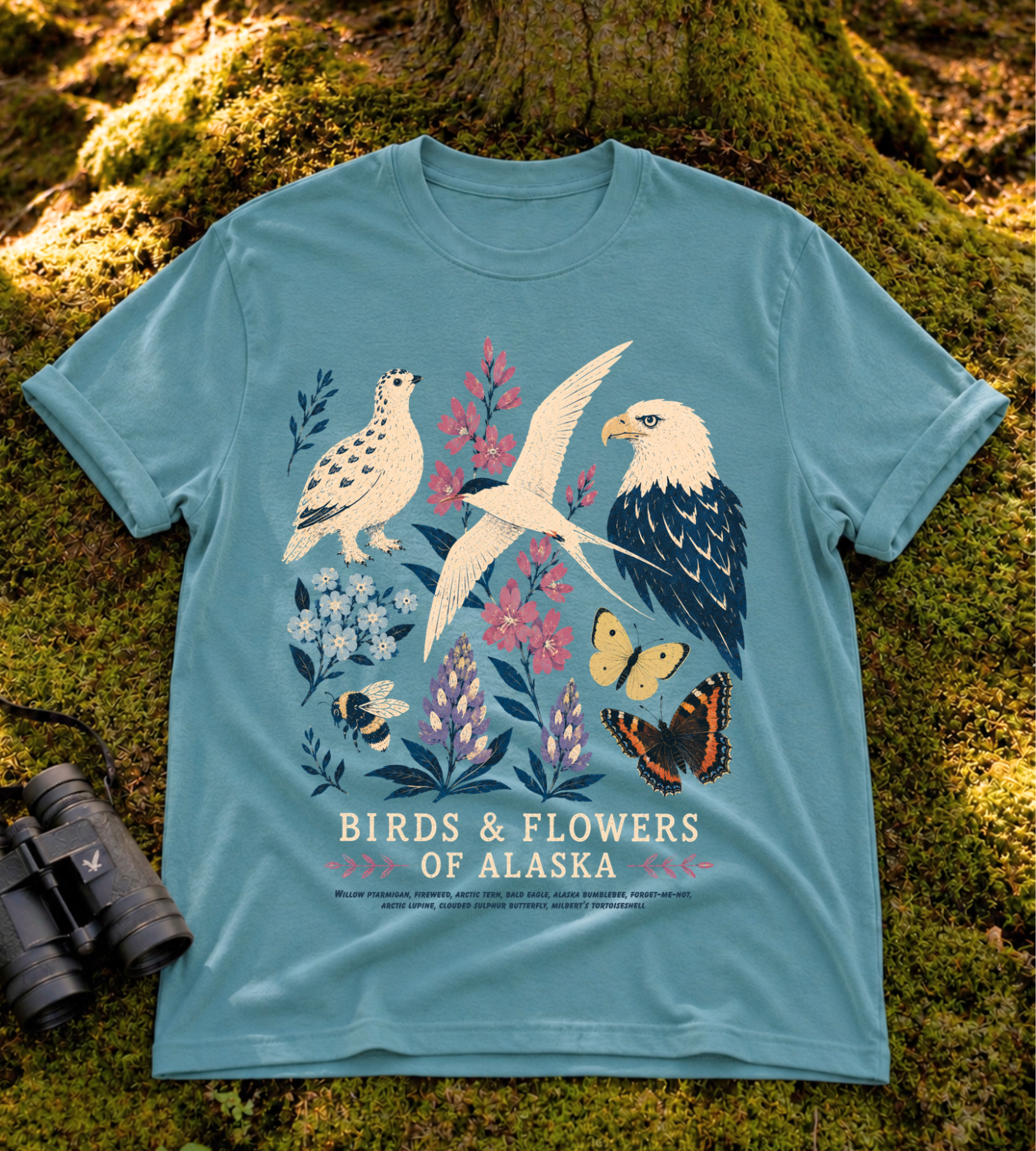 Birds & Flowers of Alaska T Shirt