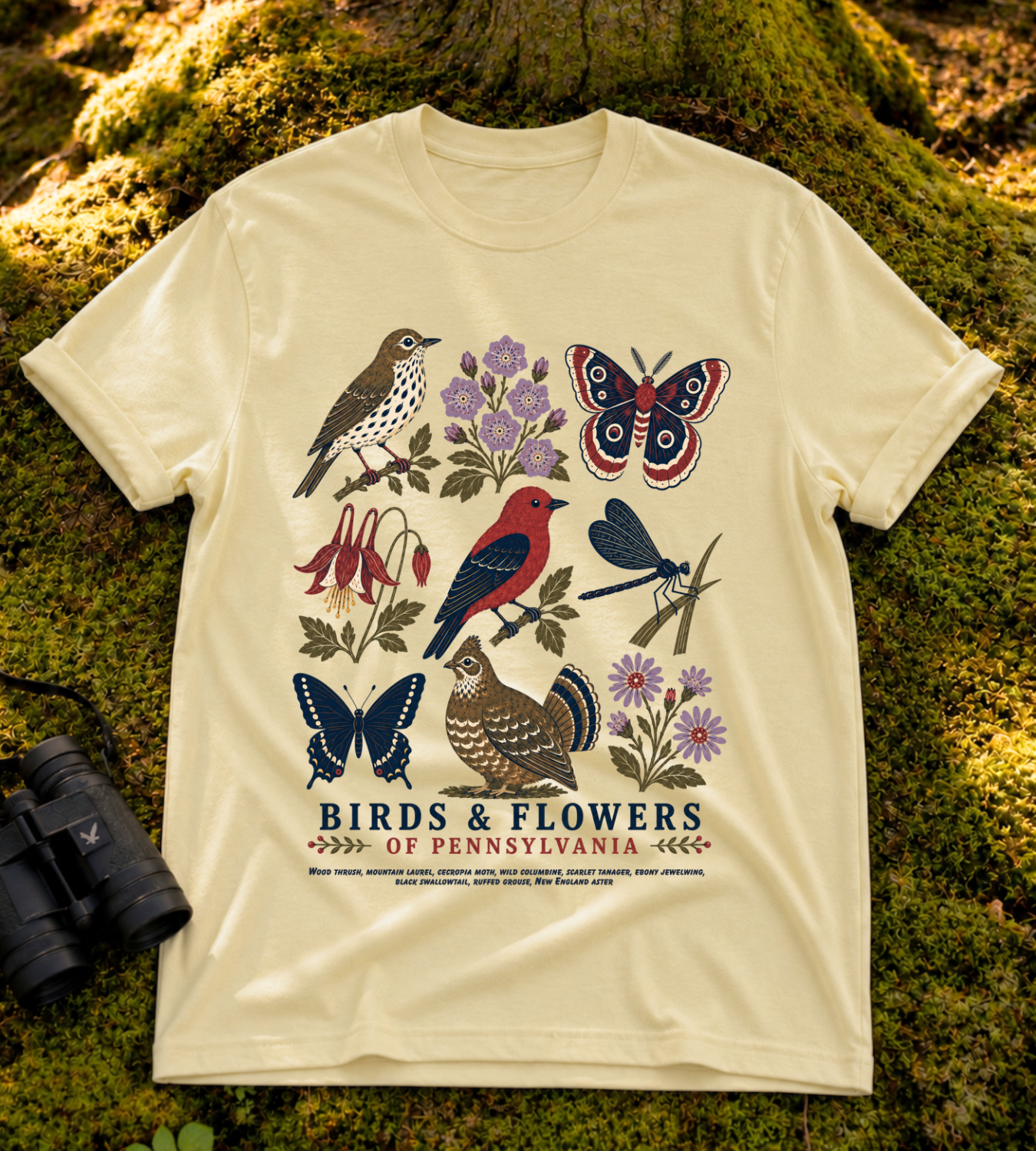 Birds & Flowers of Pennsylvania T Shirt