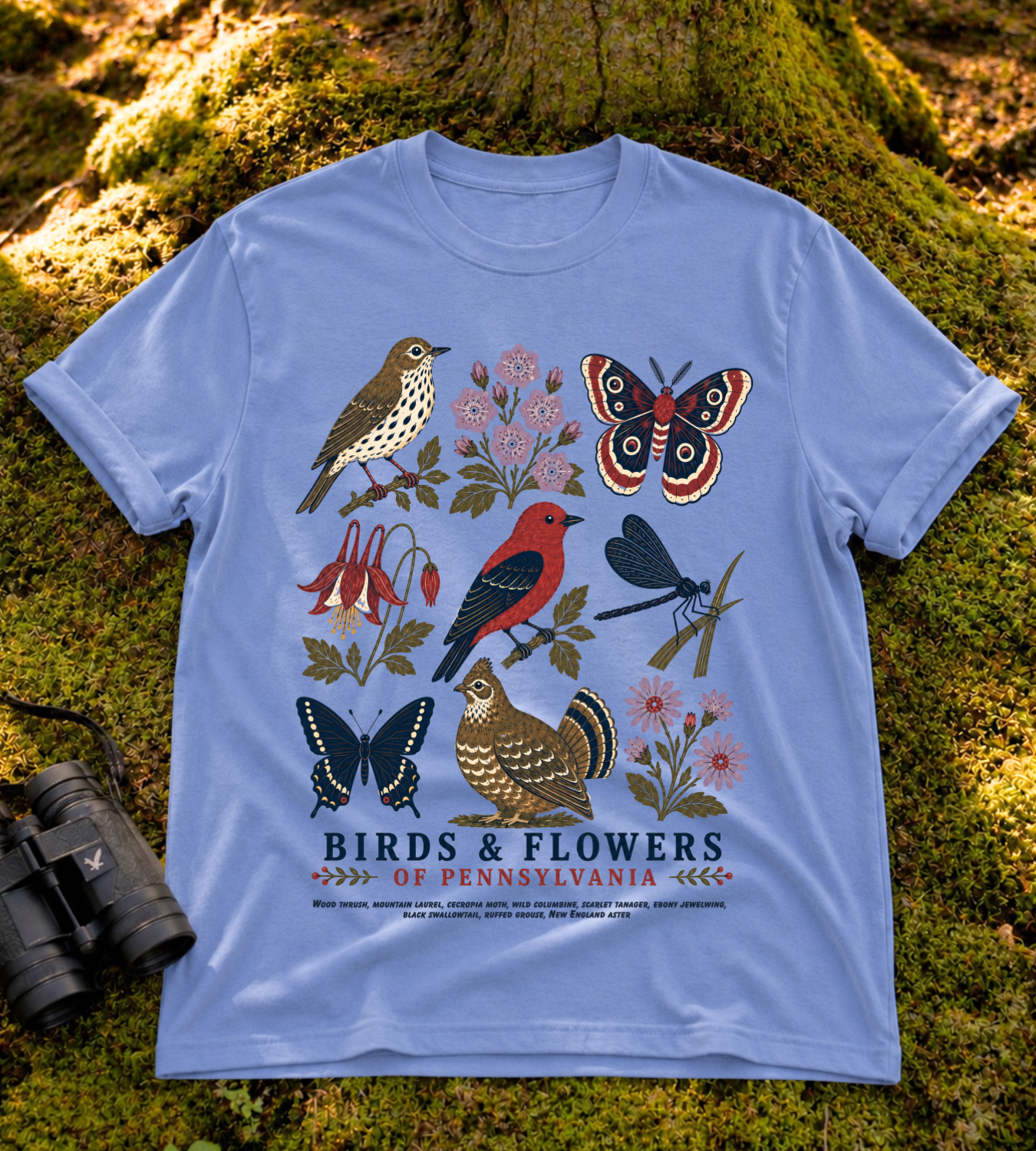 Birds & Flowers of Pennsylvania T Shirt