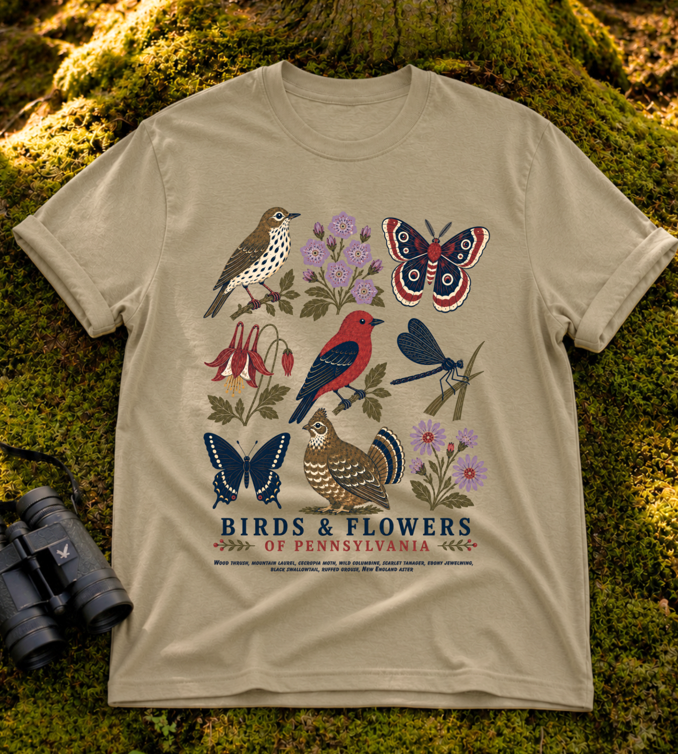 Birds & Flowers of Pennsylvania T Shirt