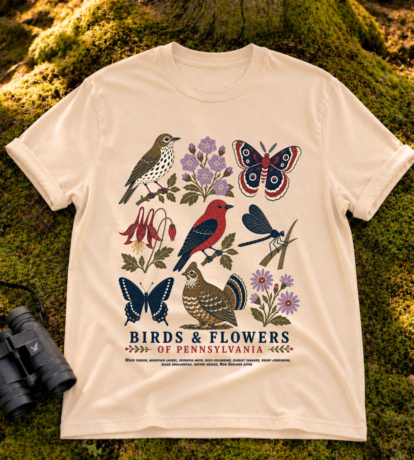 Birds & Flowers of Pennsylvania T Shirt