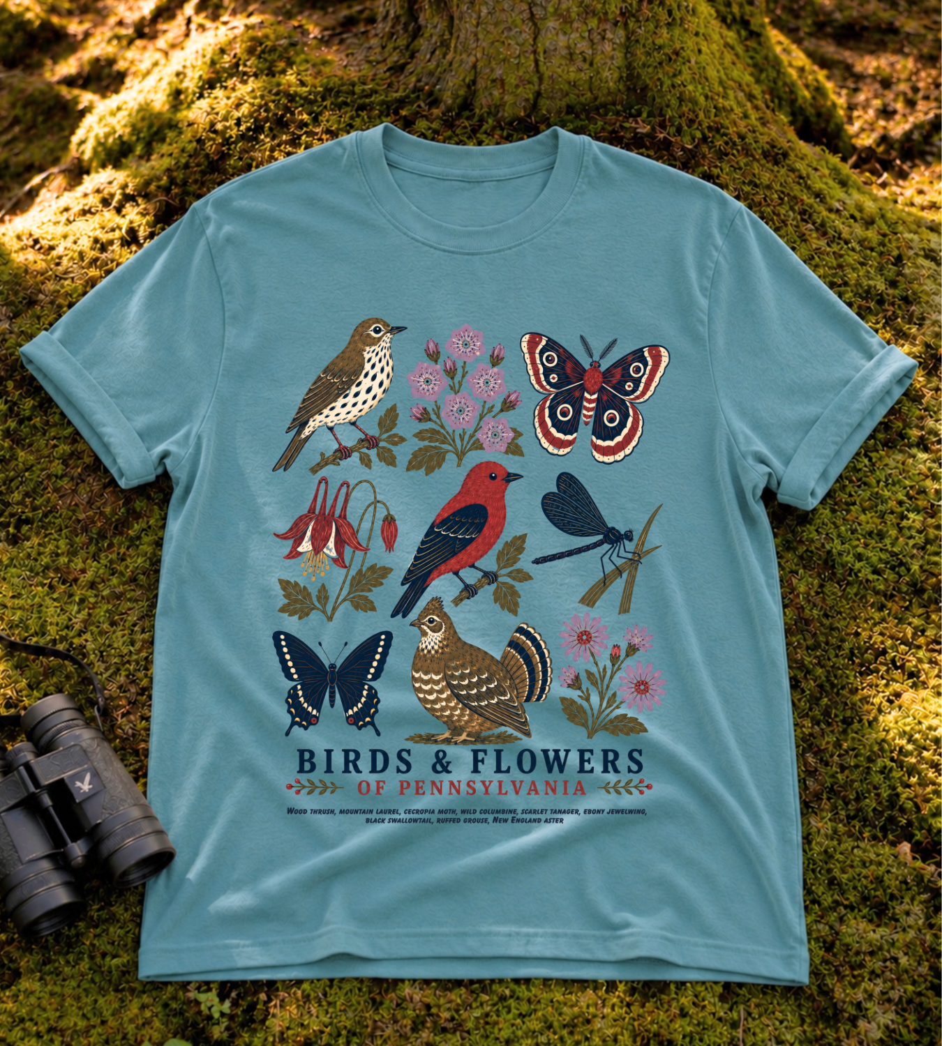 Birds & Flowers of Pennsylvania T Shirt