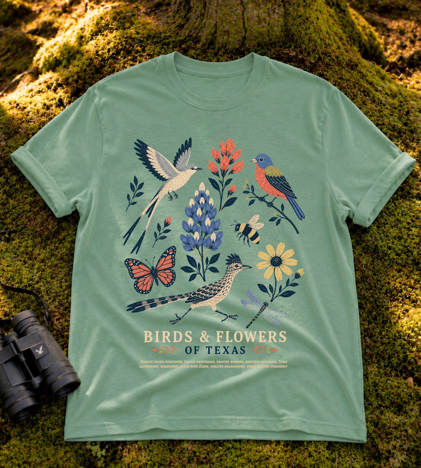 Birds & Flowers of Texas T Shirt