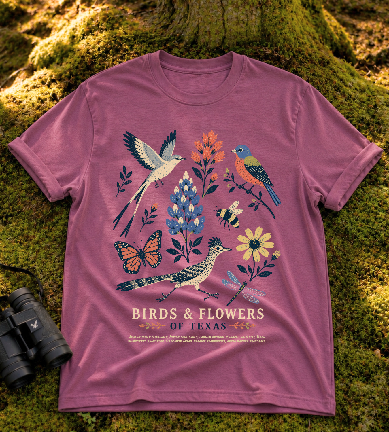 Birds & Flowers of Texas T Shirt
