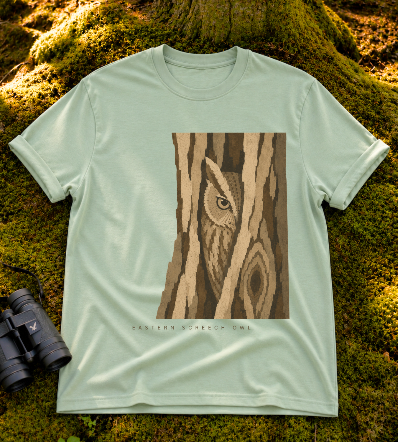 Camouflage Eastern Screech Owl T Shirt