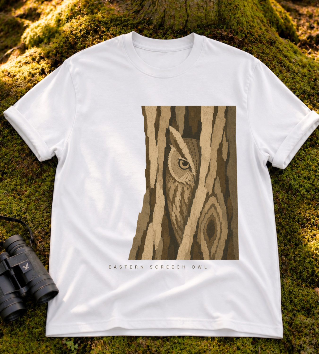 Camouflage Eastern Screech Owl T Shirt