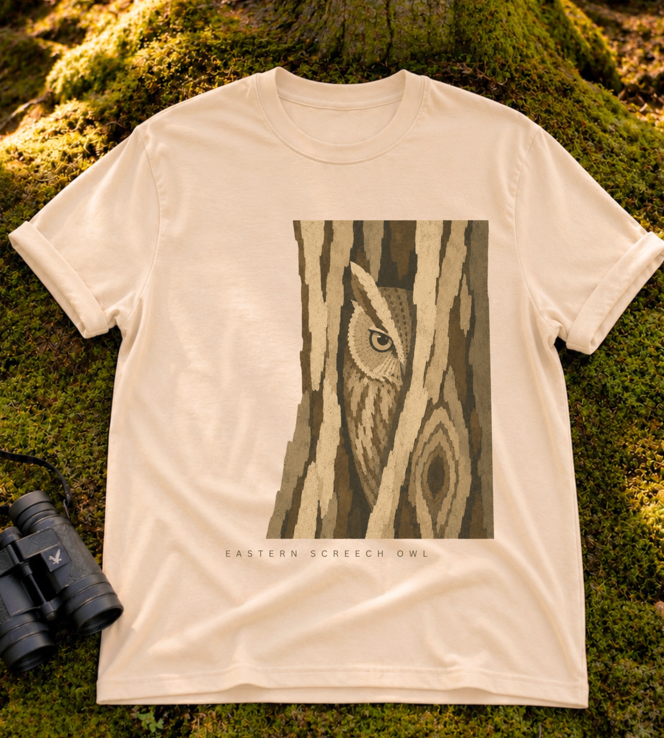 Camouflage Eastern Screech Owl T Shirt