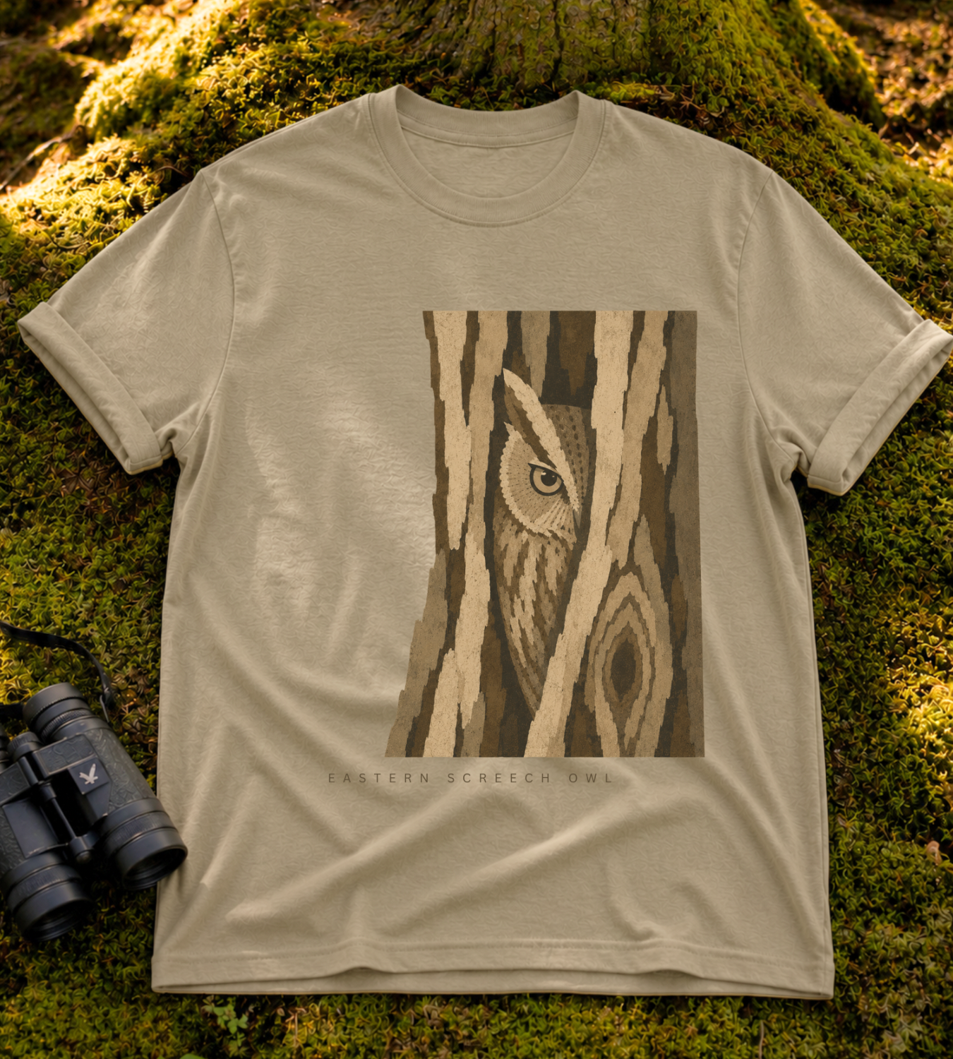 Camouflage Eastern Screech Owl T Shirt