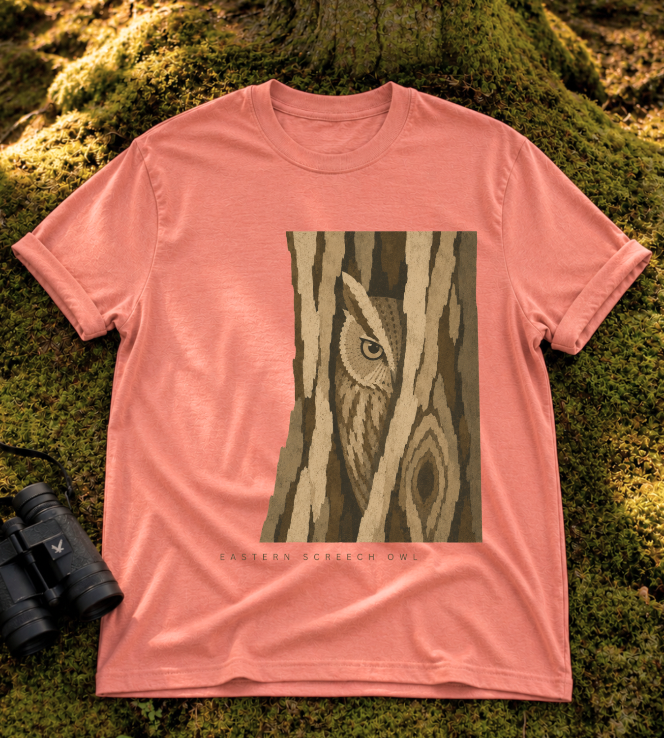 Camouflage Eastern Screech Owl T Shirt