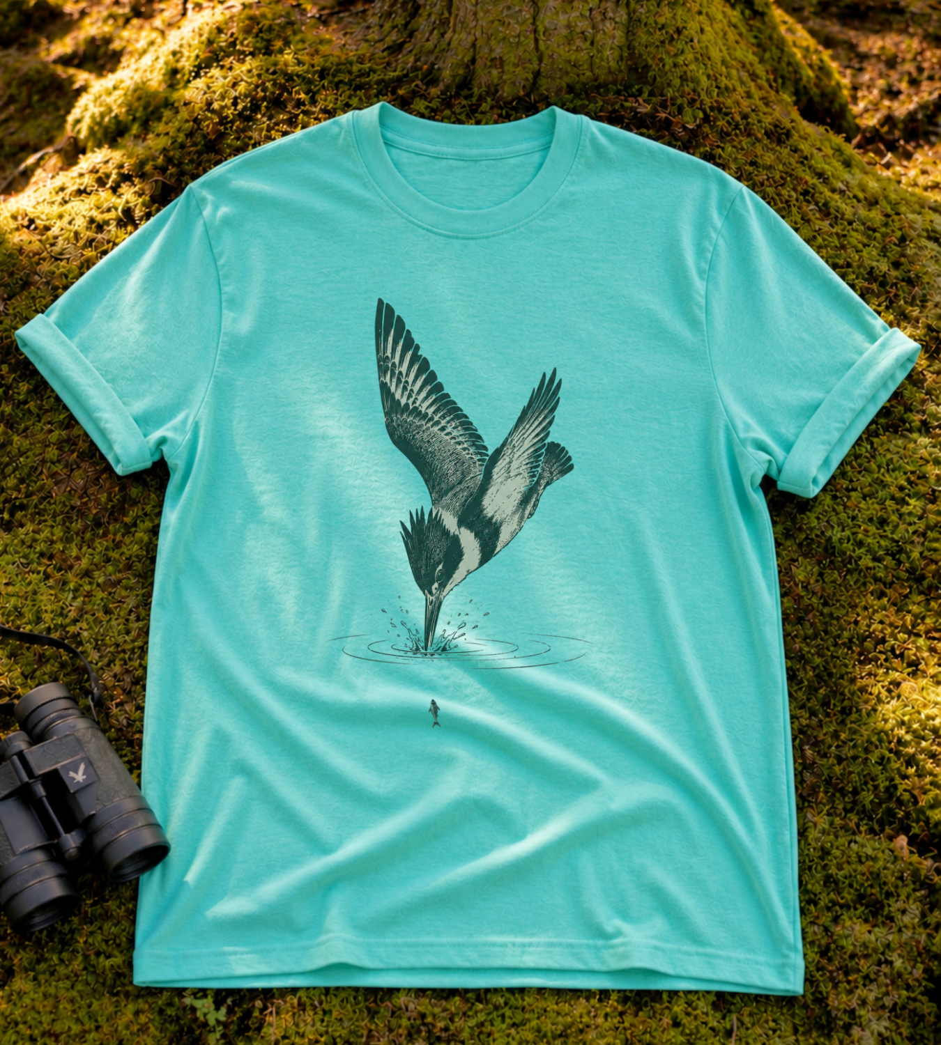Diving Belted Kingfisher T Shirt