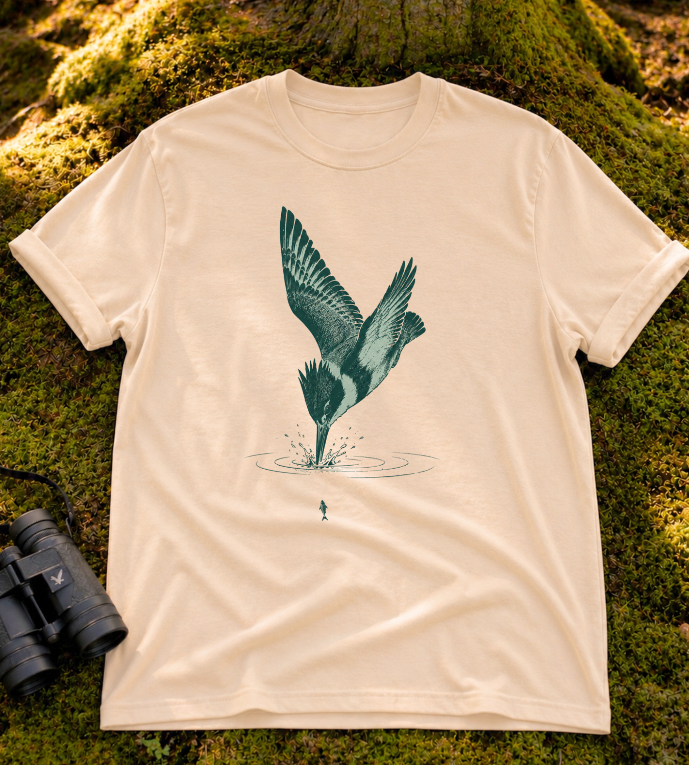 Diving Belted Kingfisher T Shirt