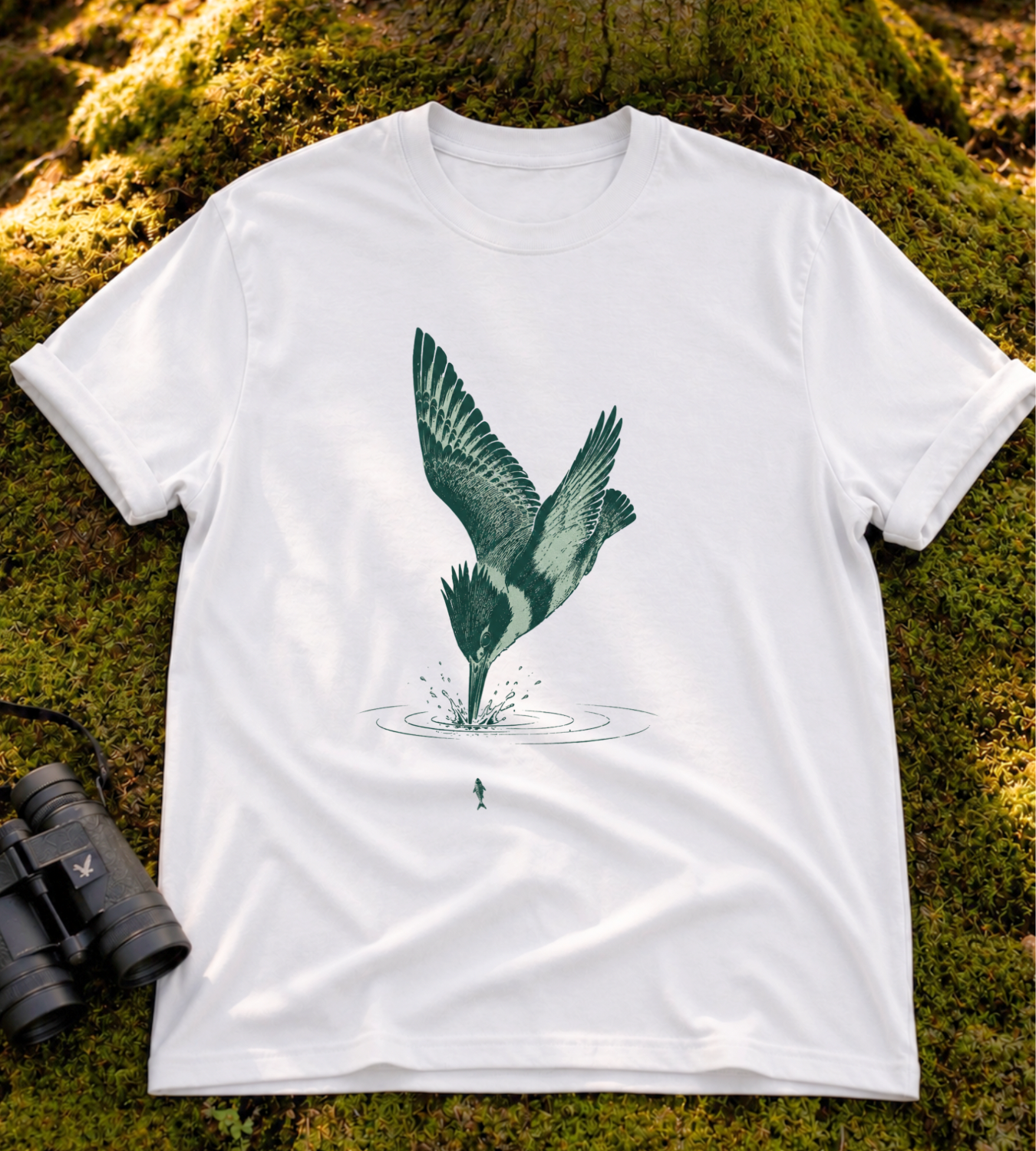 Diving Belted Kingfisher T Shirt