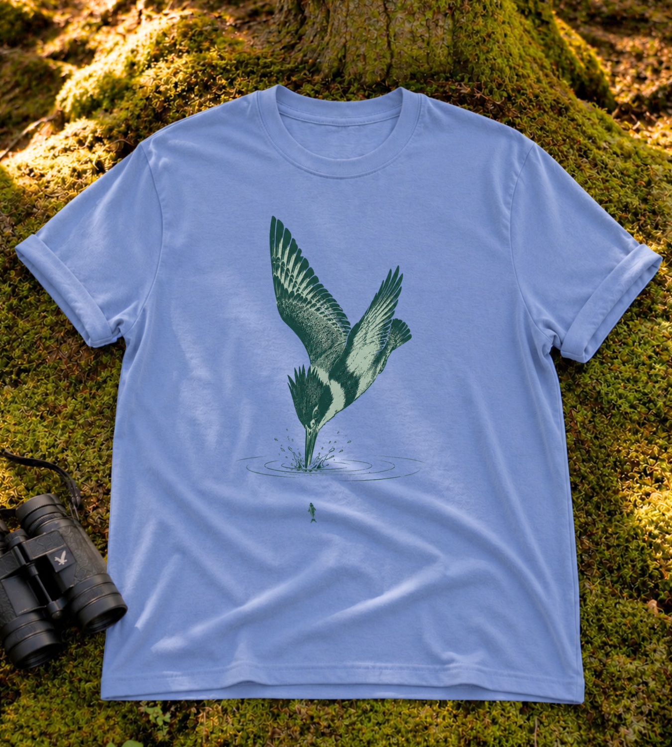 Diving Belted Kingfisher T Shirt