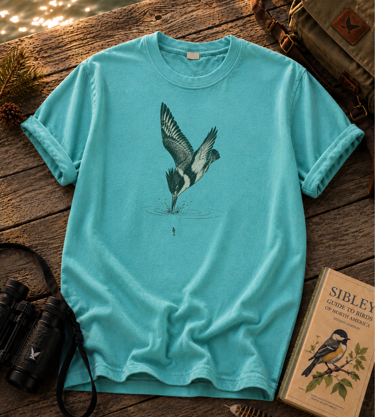 Diving Belted Kingfisher T Shirt