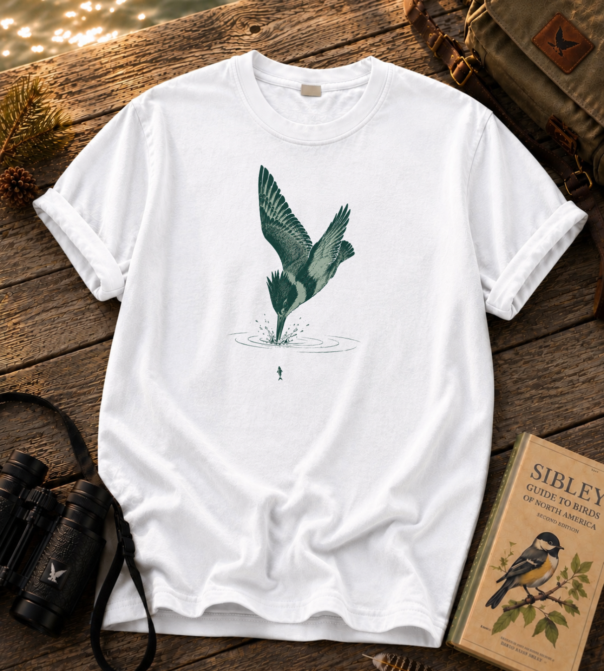 Diving Belted Kingfisher T Shirt