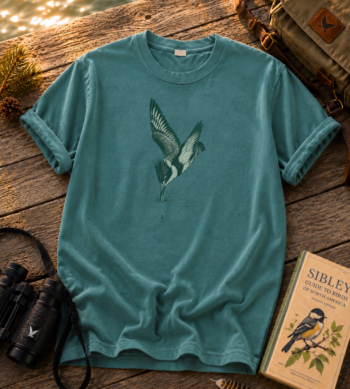 Diving Belted Kingfisher T Shirt