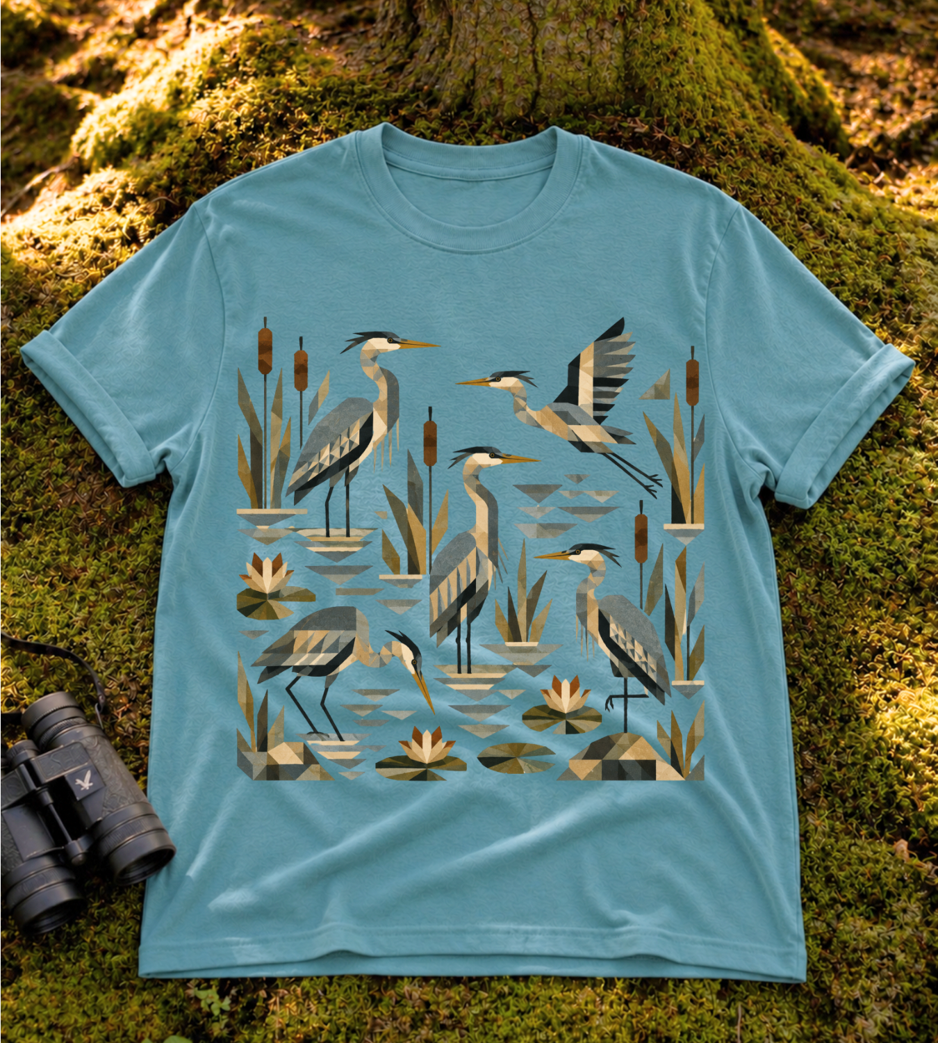 Folk Art Heron T Shirt