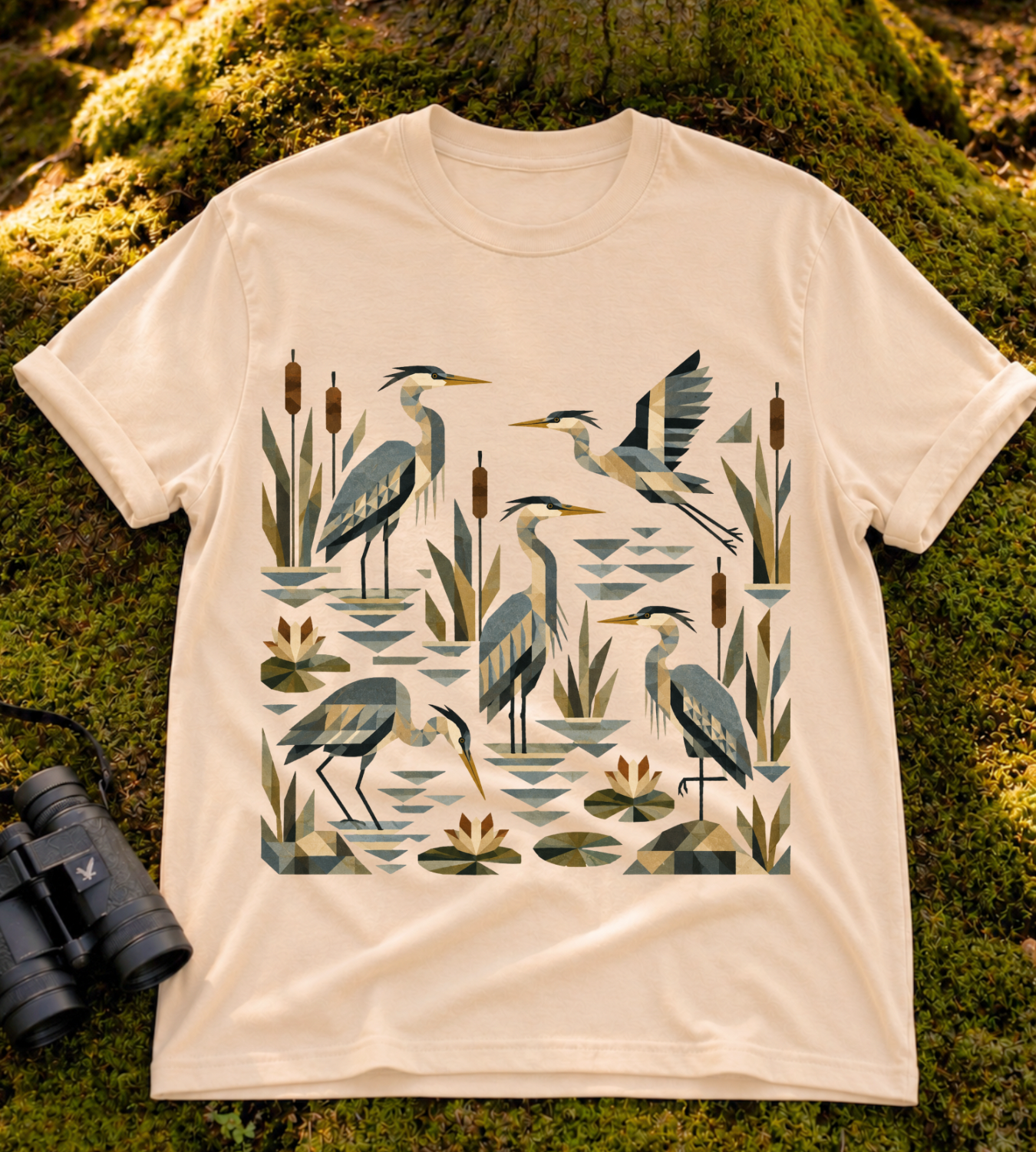 Folk Art Heron T Shirt