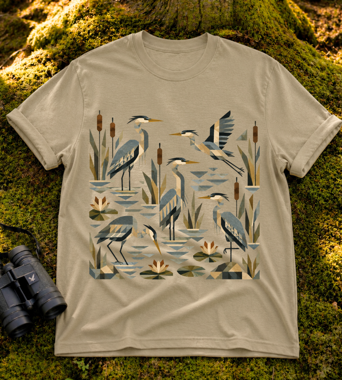 Folk Art Heron T Shirt