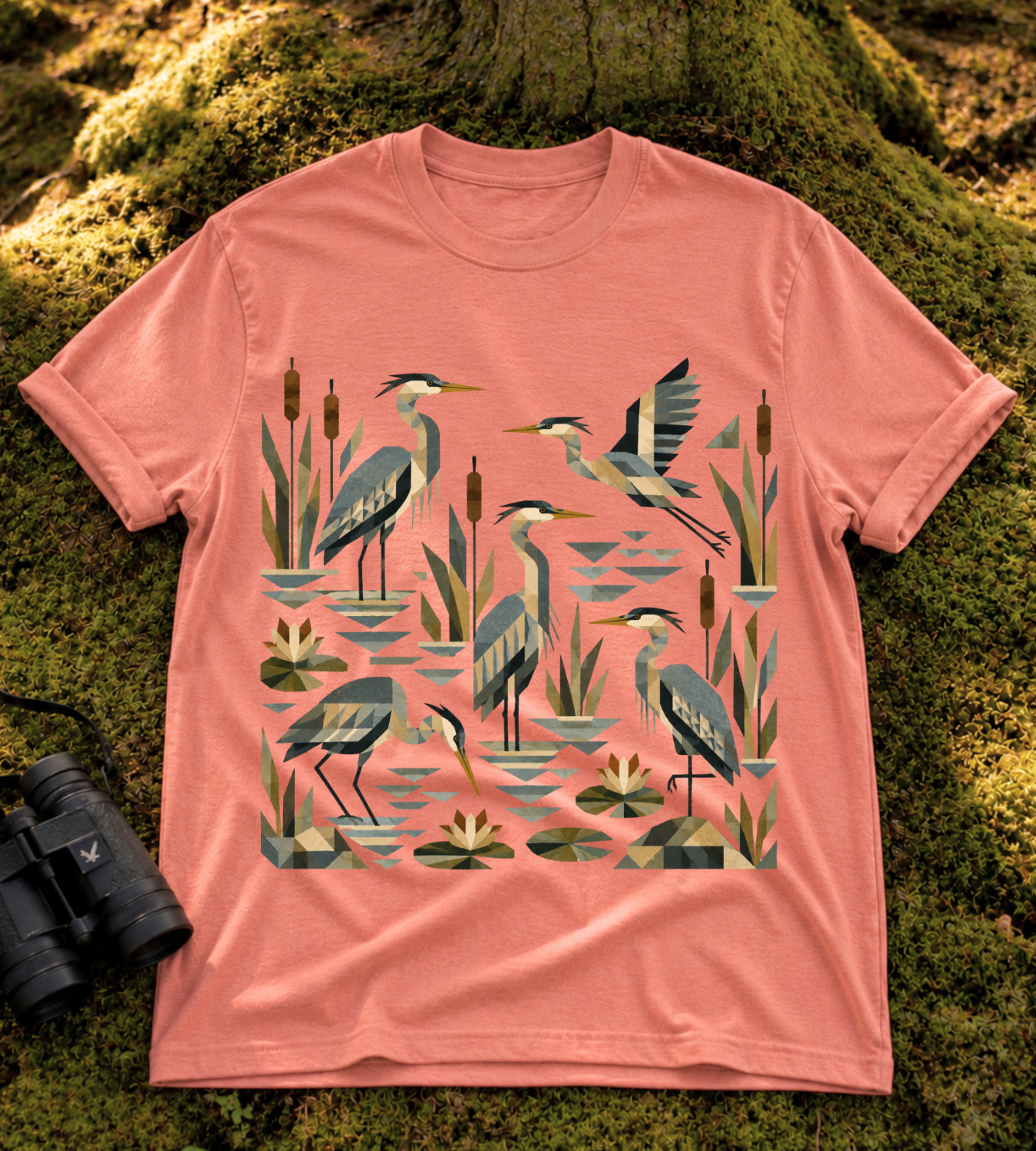 Folk Art Heron T Shirt