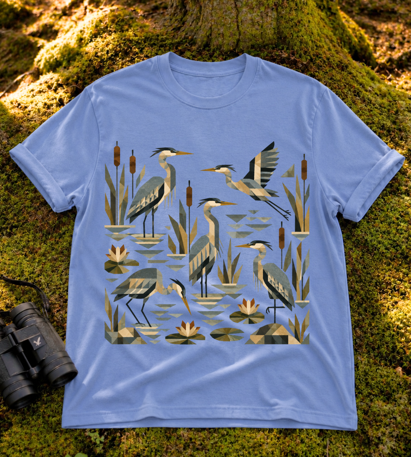 Folk Art Heron T Shirt