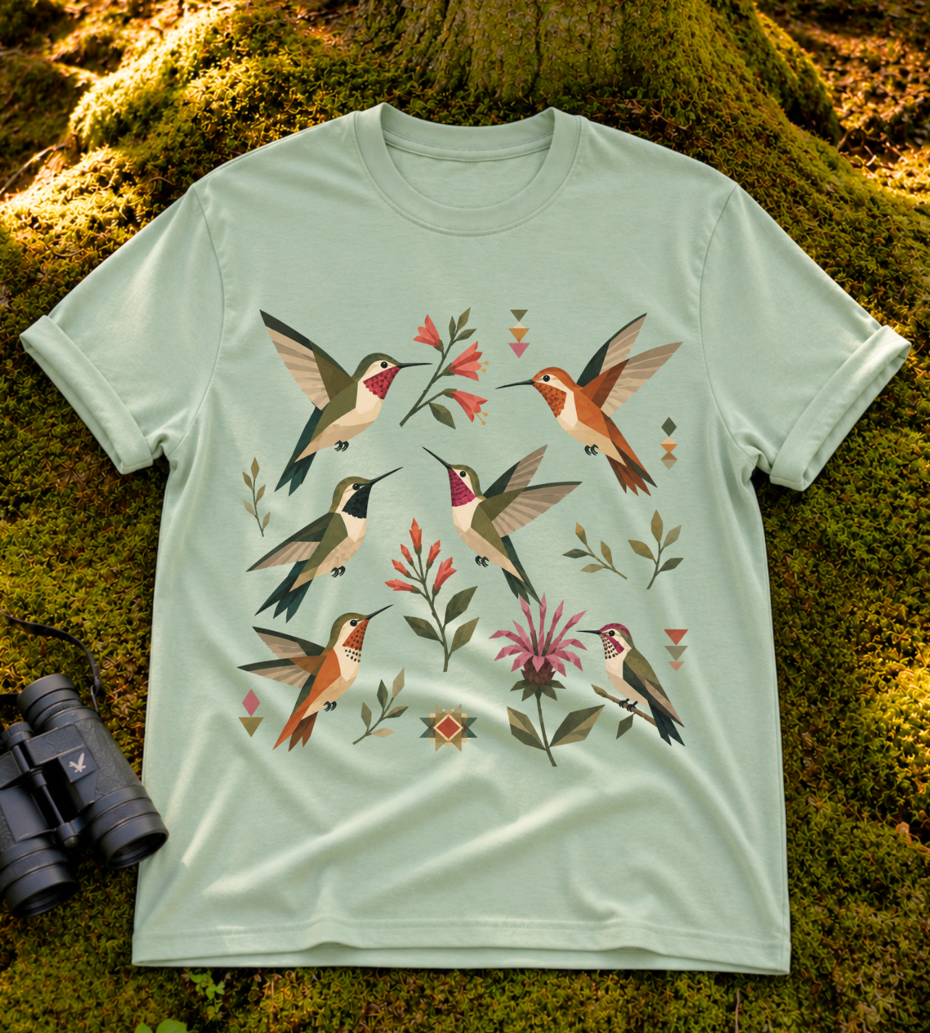 Folk Art Hummingbird T Shirt