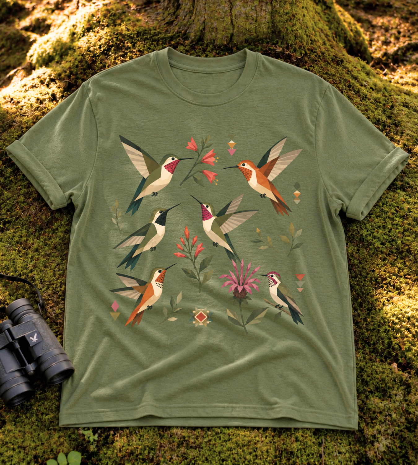 Folk Art Hummingbird T Shirt