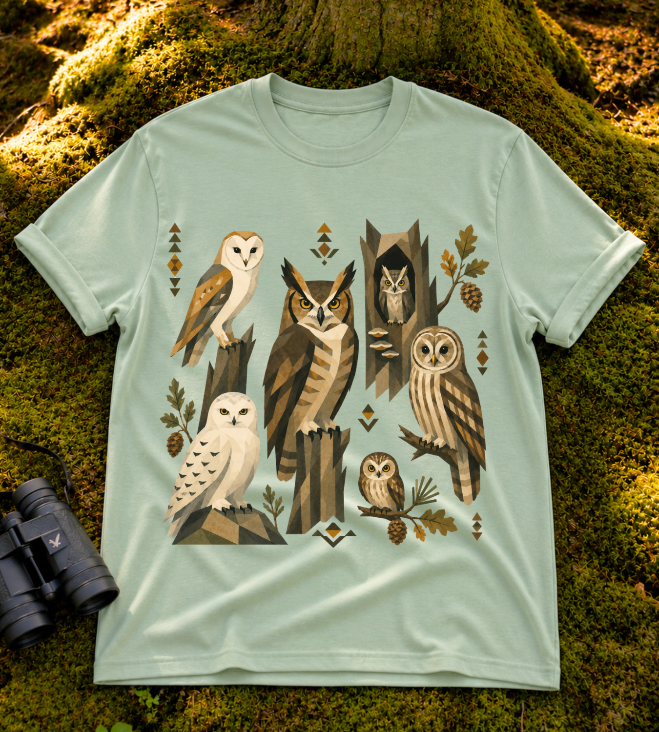 Folk Art Owls T Shirt
