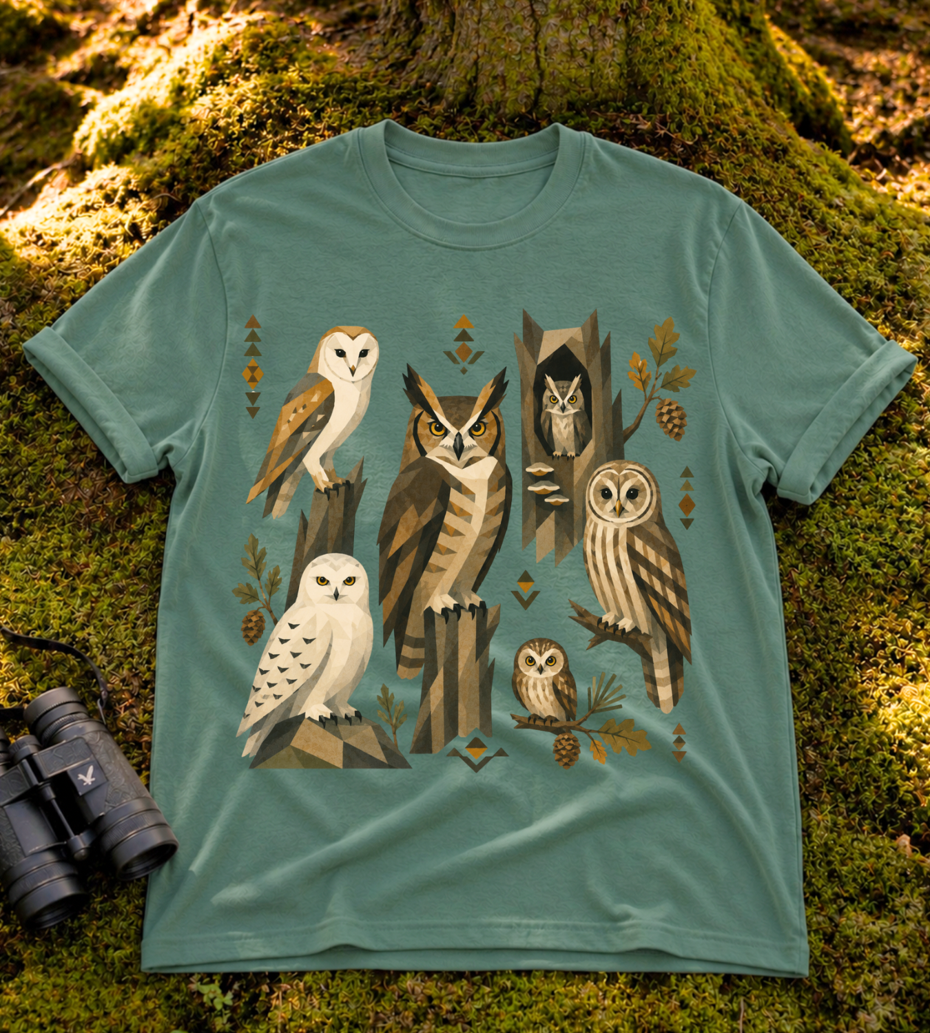 Folk Art Owls T Shirt