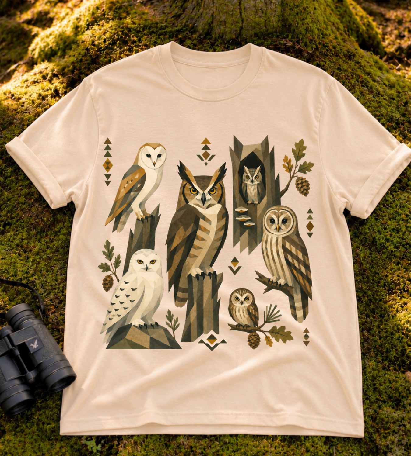 Folk Art Owls T Shirt