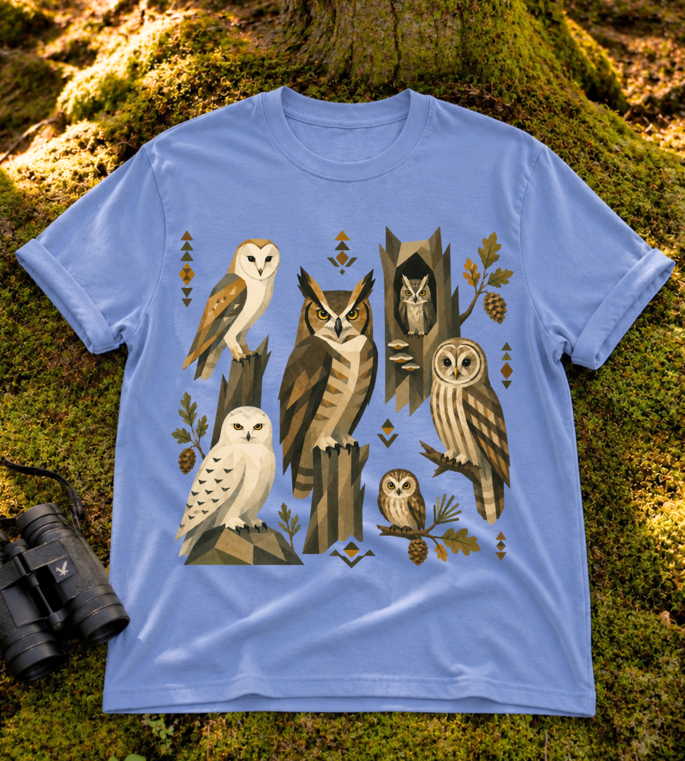 Folk Art Owls T Shirt