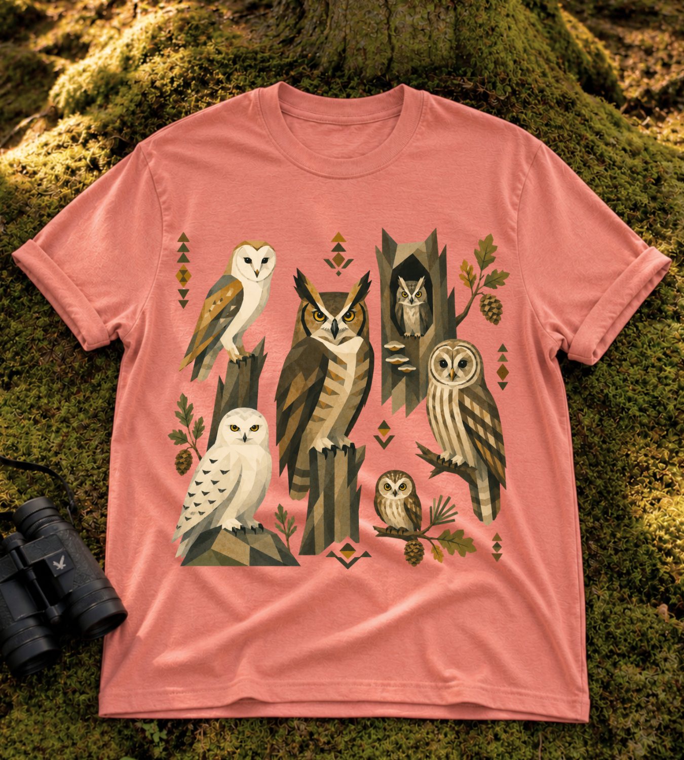 Folk Art Owls T Shirt