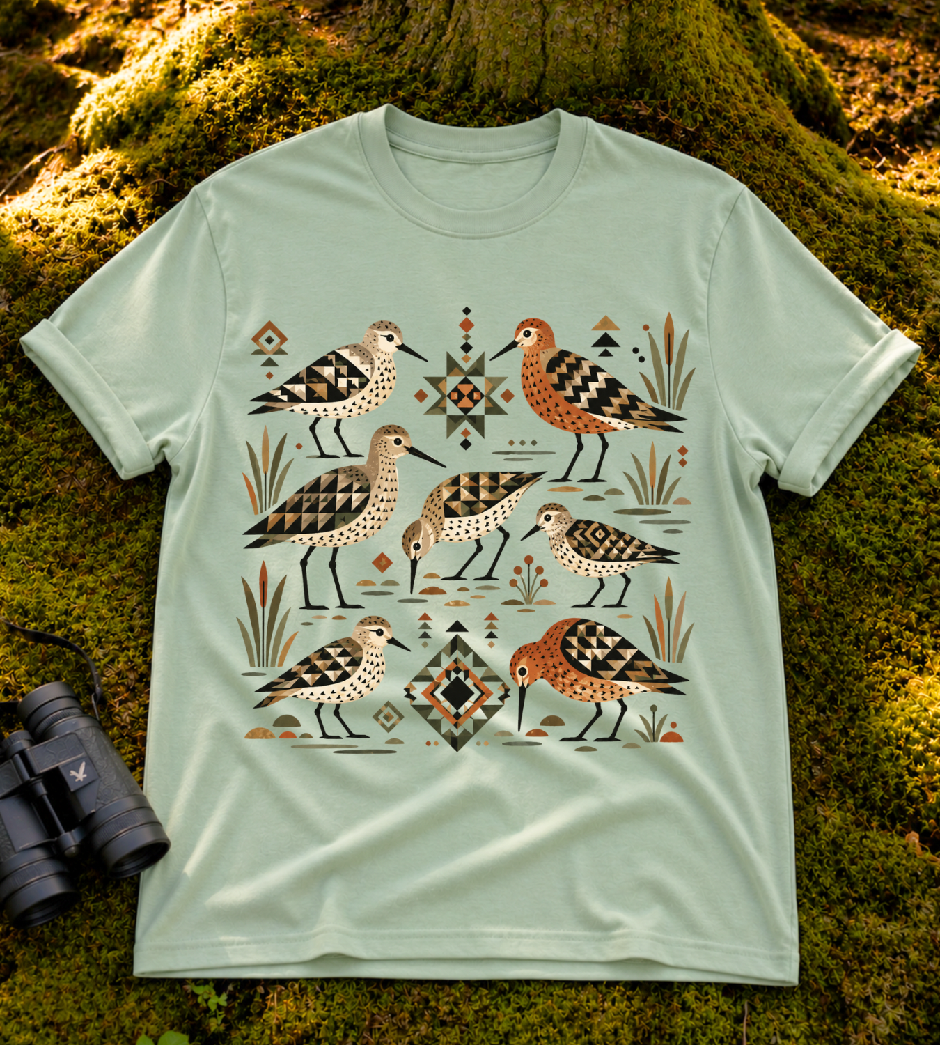 Folk Art Shorebirds T Shirt