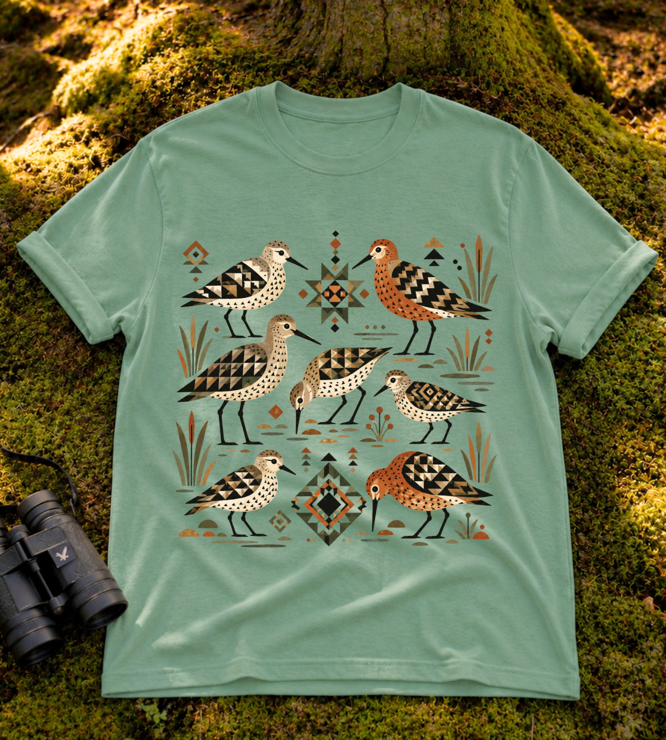 Folk Art Shorebirds T Shirt