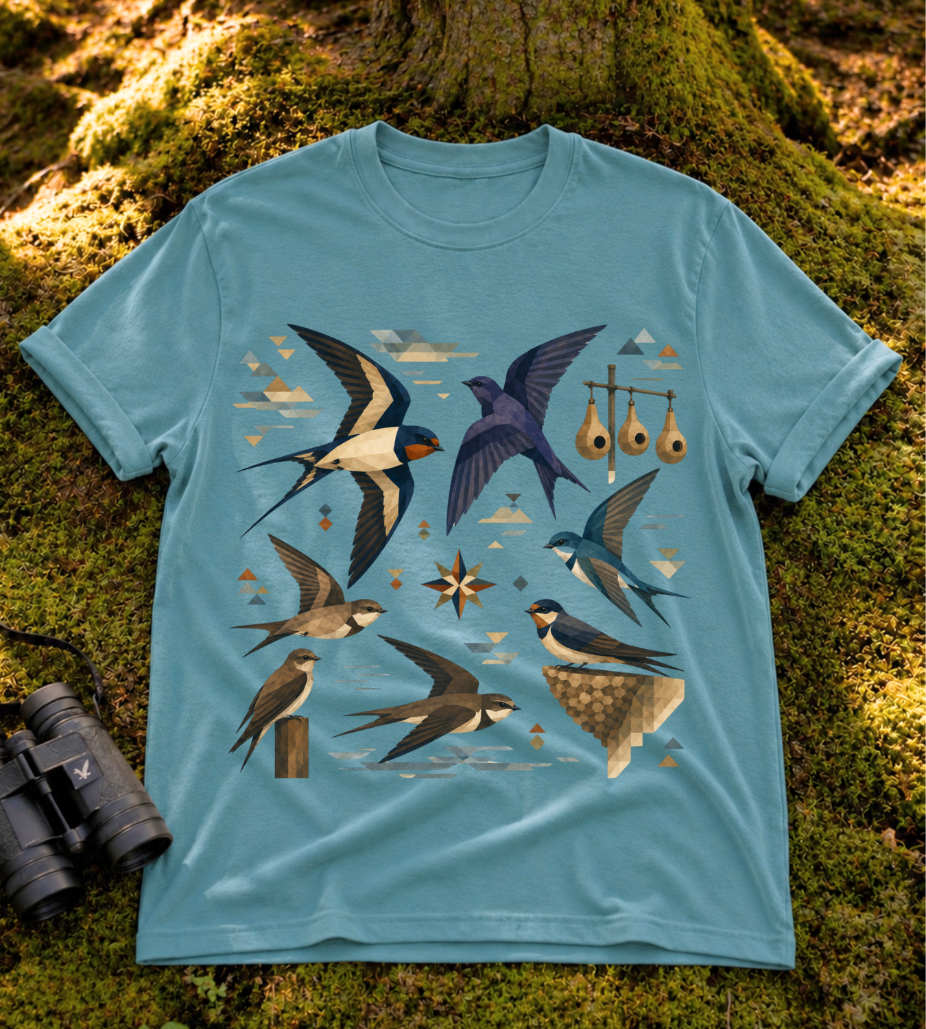Folk Art Swallows T Shirt