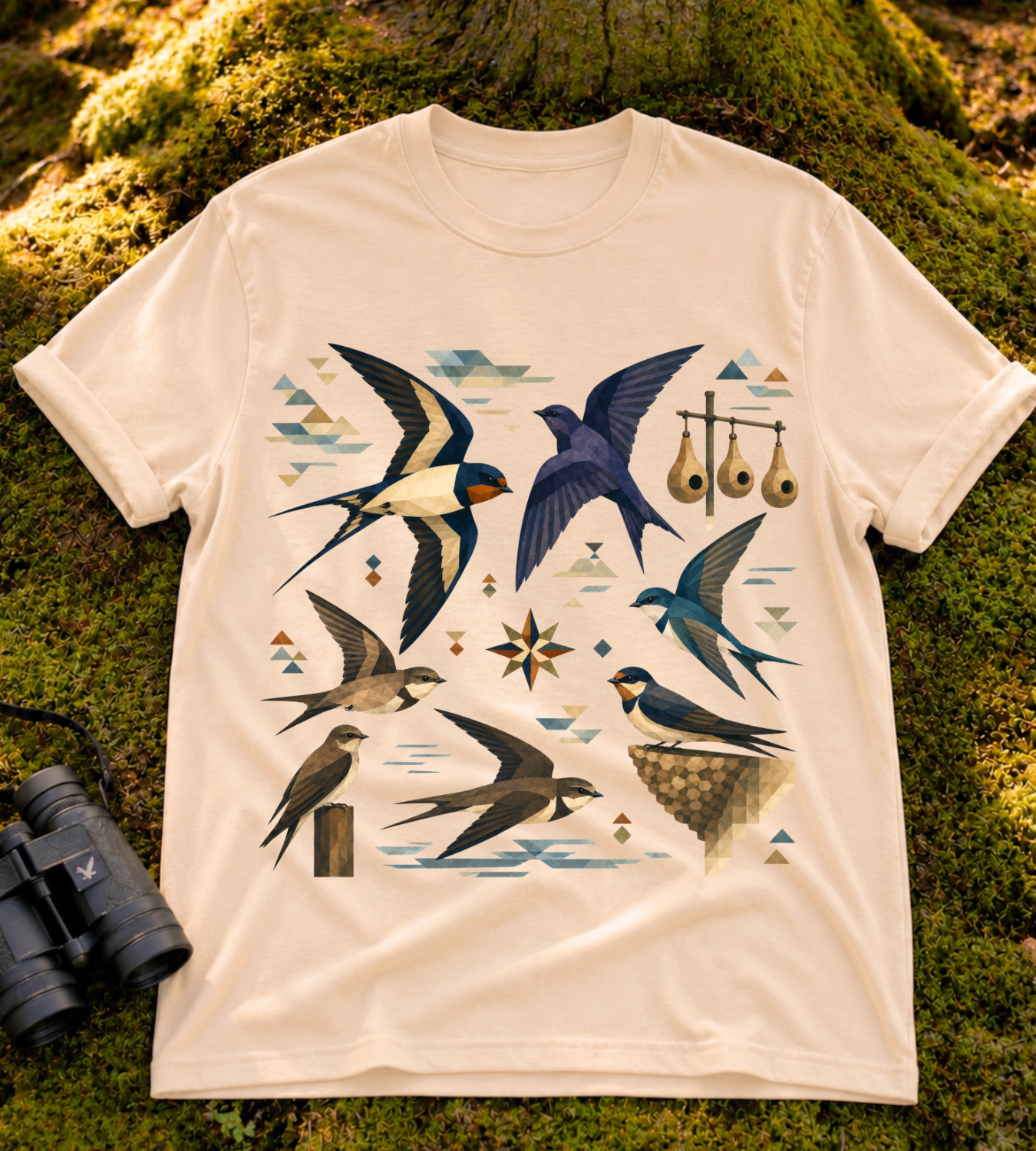 Folk Art Swallows T Shirt