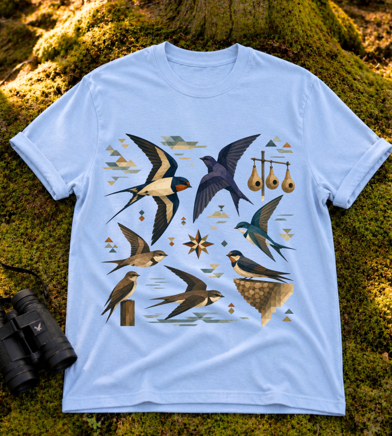 Folk Art Swallows T Shirt